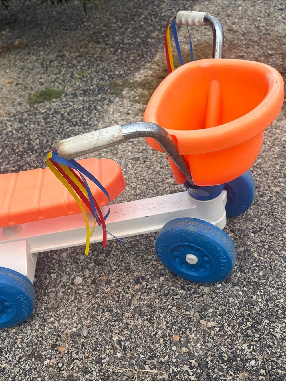 Bright Orange and Blue Kids Ride-On Trike
